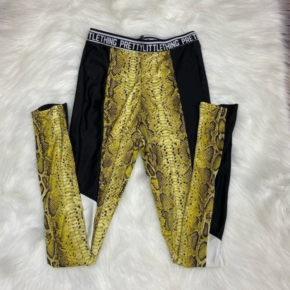 PrettyLittleThing Snakeskin Colorblock Leggings